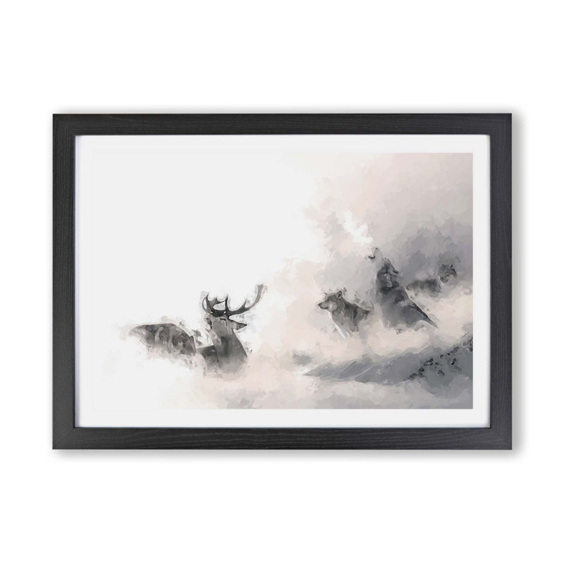 Staffordshire Bull Terrier Dog - Single Picture Frame Painting, 62cm H x 87cm W x 2cm D, Black