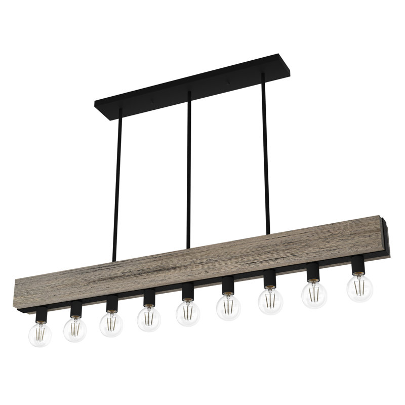 Donelson 9 - Light Kitchen Island Linear Pendant, Brown