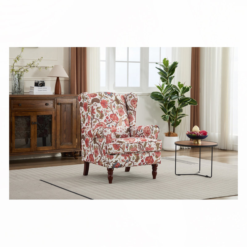 Chaise d'appoint avec pieds en bois rétro