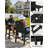 Borghild HIPS Outdoor Adirondack Chair Set with Removable Tray Plastic Patio Bar Stools-977092823