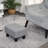 Ottoman Foot Rest, Small Foot Stool With Linen Fabric Upholstery And Plastic Legs, Cube Ottoman For Living Room, Gray-1309701693