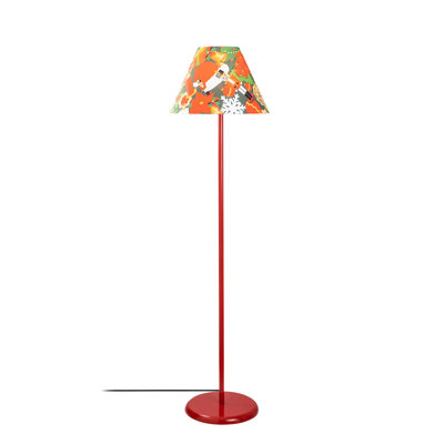63'' Red Traditional Floor Lamp with Outlet