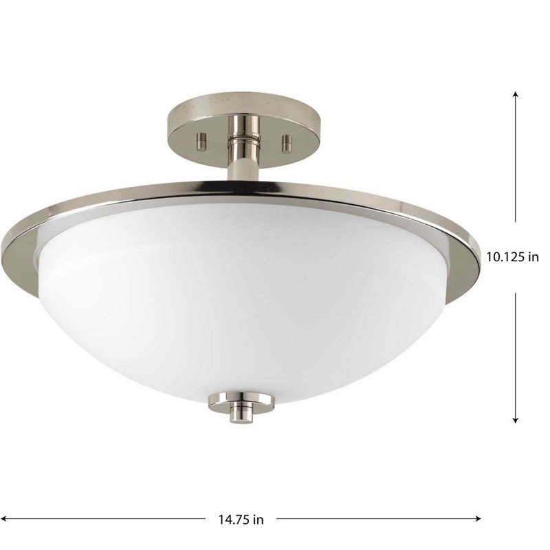 Sarsfield Glass Semi Flush Mount, Brushed Nickel