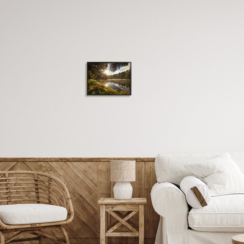 «Stupell Industries Lake Nature Landscape», art mural sur toile par Patrick Zephyr, Giclée encadrée noir minuit