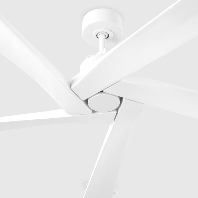 Wilfrido Indoor Ceiling Fan with Threaded Downrod, Matte White blades and Handheld Remote, Matte White