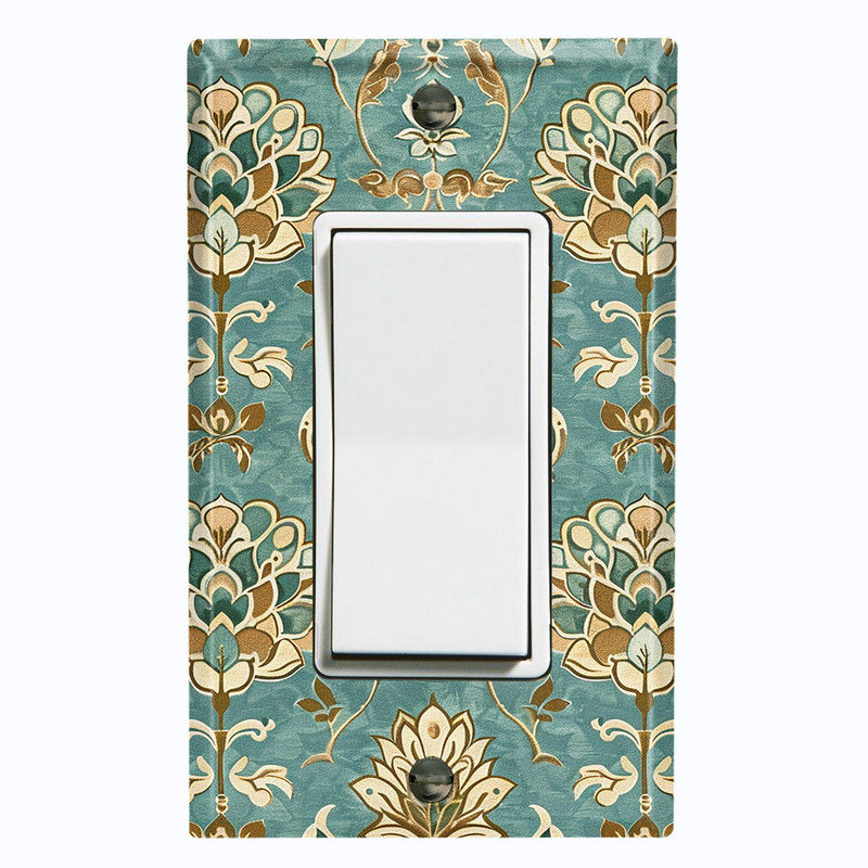 Couvercle de plaque d'interrupteur en métal; Fauteuil à bascule GFI taille 1 US - floral damassé