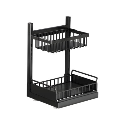Organisateur d'évier de cuisine coulissant avec support à épices multifonctionnel réglable en hauteur pour rangement sous l'armoire