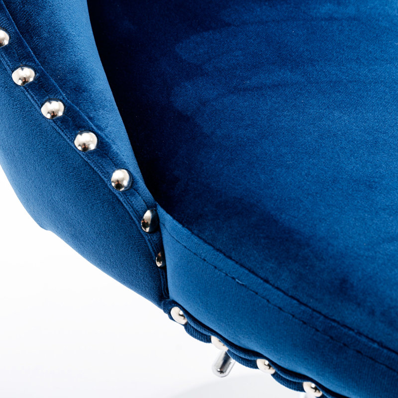 Velours bleu avec hauteur réglable de 25 à 33 pouces, dossier rembourré confortable pour la maison et îlot de cuisine