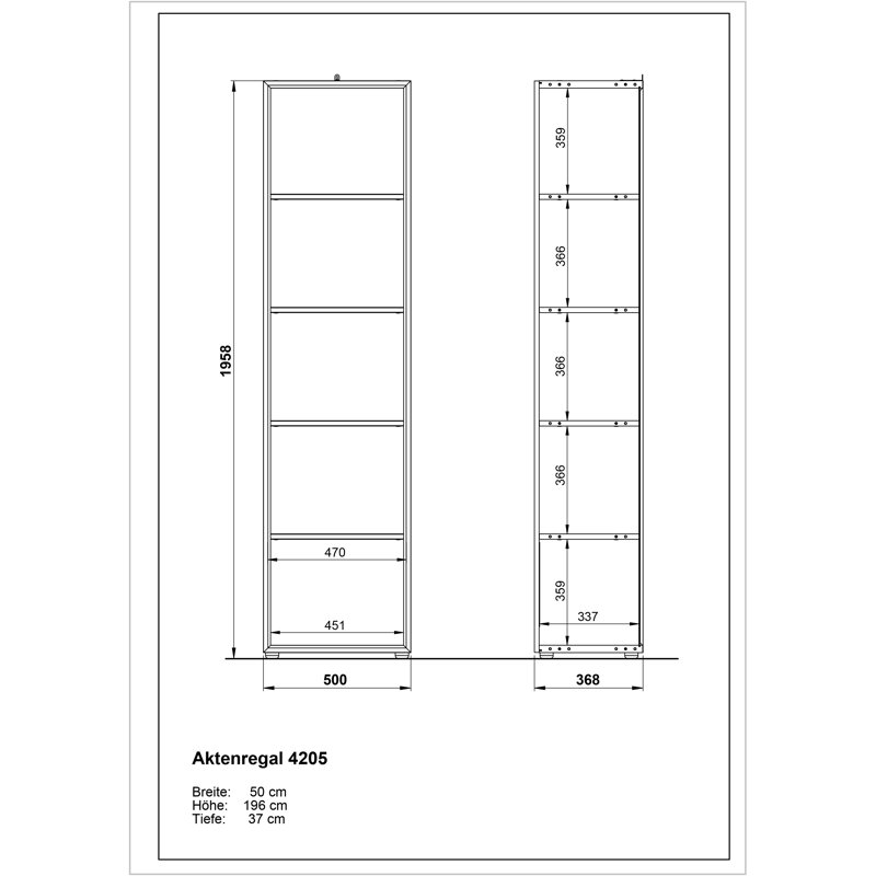 Jorgensen 195.8cm H x 50cm W Standard Bookcase, Navarre oak/White
