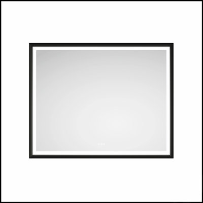 Miroir mural de salle de bain à DEL avec lumière élevée et contrôle antibuée, parfait pour le maquillage et le rasage