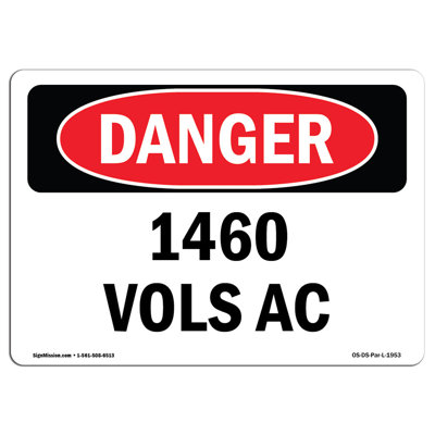 OSHA Danger Volts AC Sign