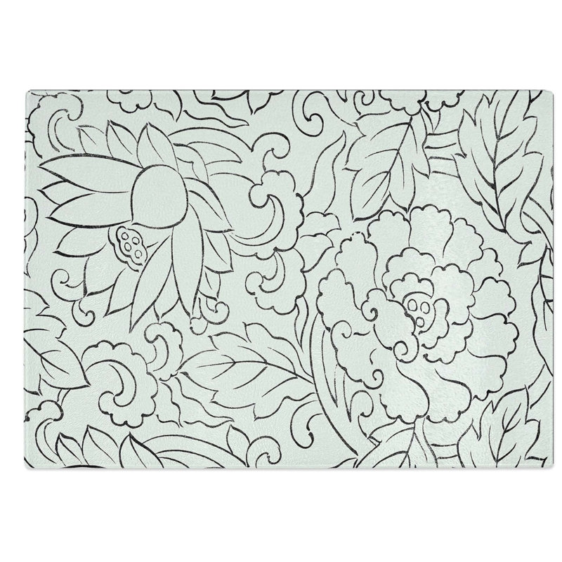 Glass Floral Design by Taguchi Tomoki Chopping Board, 39 cm W x 28.5 cm L