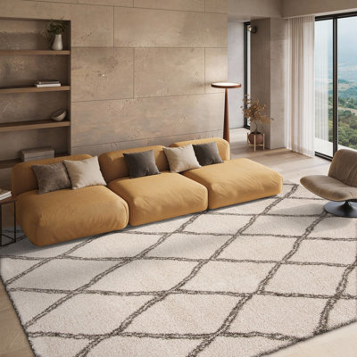 Rizco Geometric Ivory/Grey Area Rug