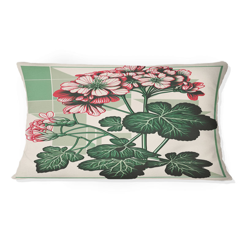 Coussin Blossoming Geranium In Retro Colors I