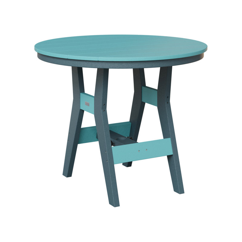 Table ronde à hauteur de comptoir de 38 po Berlin Gardens Harbor, Ardoise, Bleu Aruba