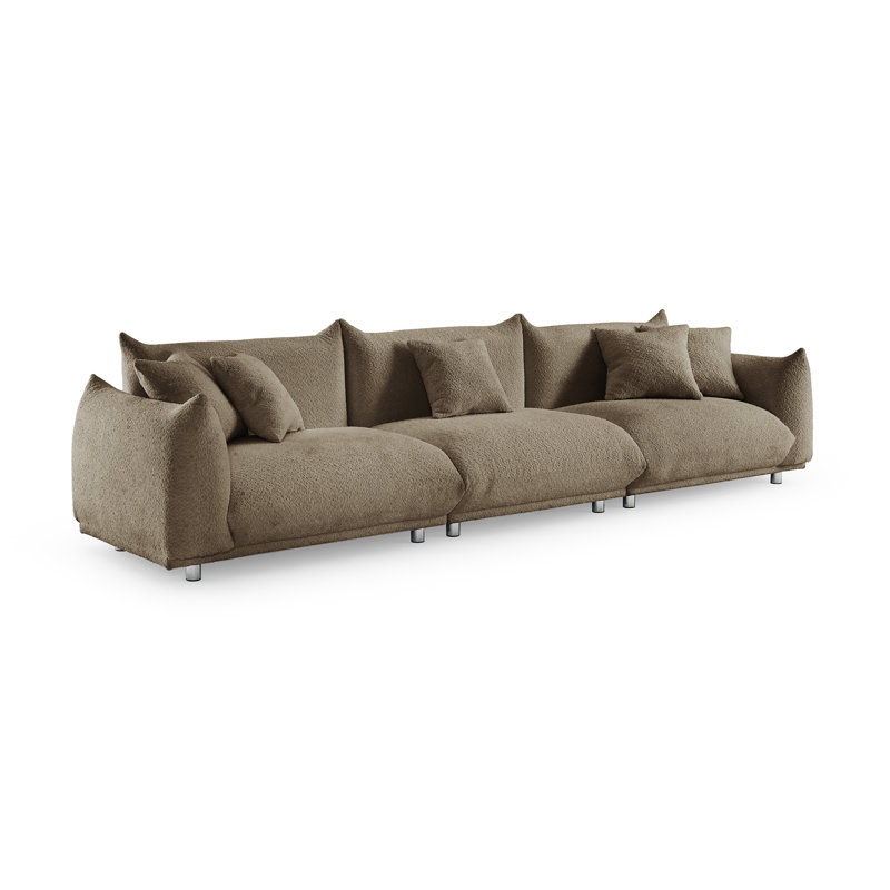 Canapé Arnya , Boucle brun clair, 4, H 29,1 po x l 124,5 po x P 37,4 po