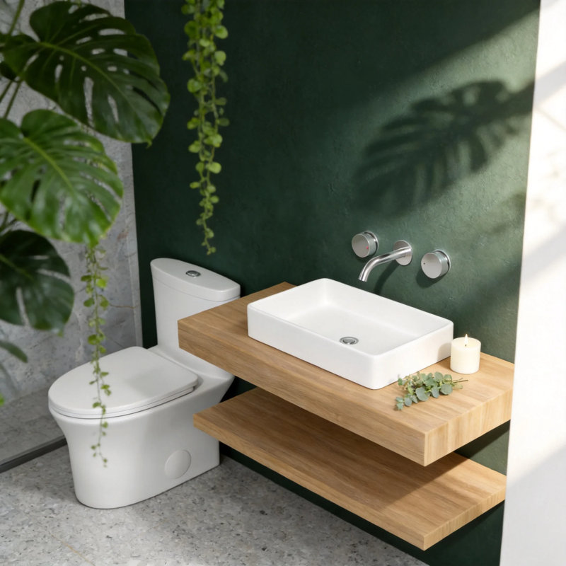 APRESSHUI 16'' Ceramic Rectangular Bathroom Sink, White