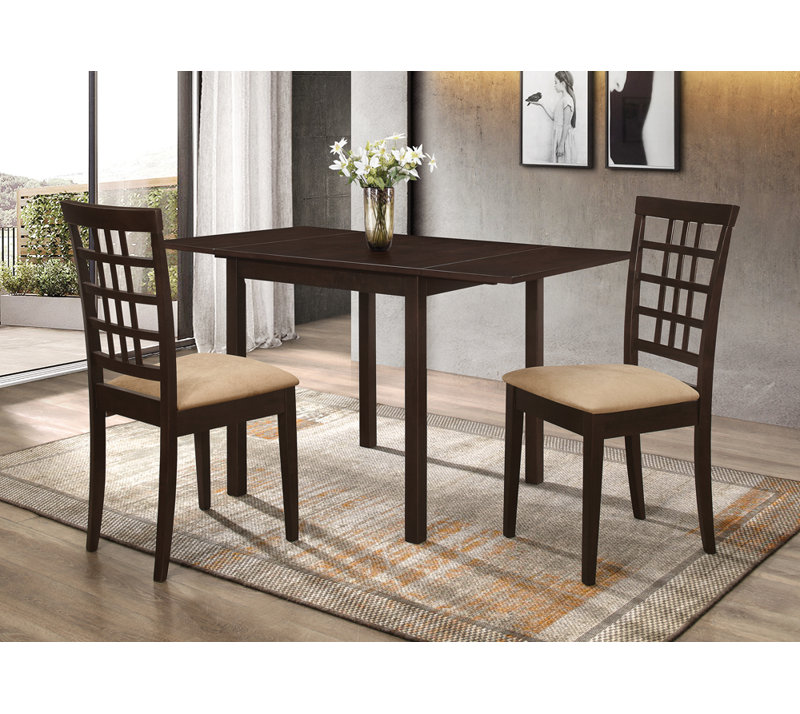 Isal Rectangular Dining Table With Drop Leaf Cappuccino