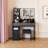 41" Modern Vanity Set With Cushioned Stool – Led Touch Mirror, 3-color Modes, Large Storage Drawers-178321743