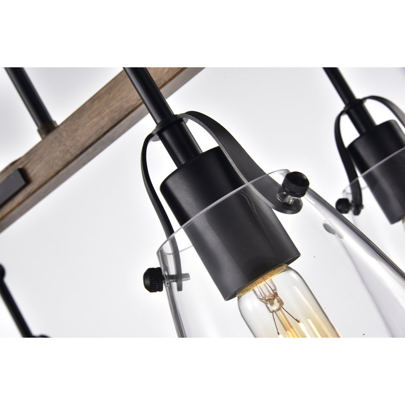 Luminaire suspendu linéaire pour îlot de cuisine 6 lumières Langan