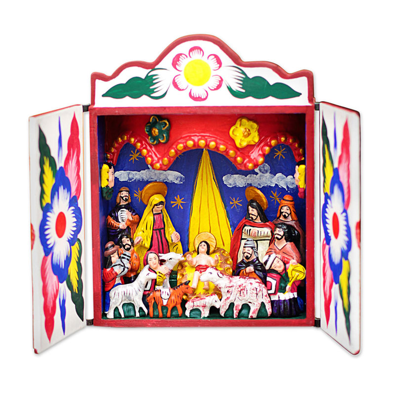 «Célébration de la naissance», figurine Retablo