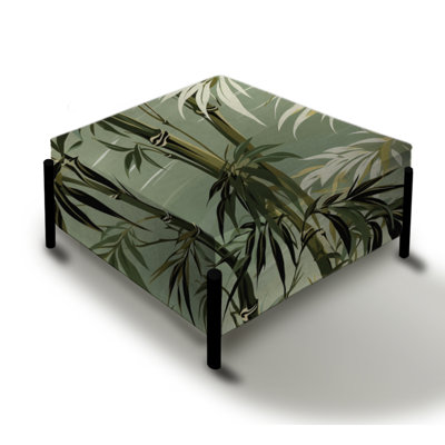 Bamboo Retreat Tropical Pattern I - Tropical Large Square Ottoman