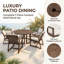 Ensemble de patio extérieur durable pour 6 personnes - Table ronde spacieuse avec chaises rembourrées et trou de parasol pour les réceptions en plein air-2131078707