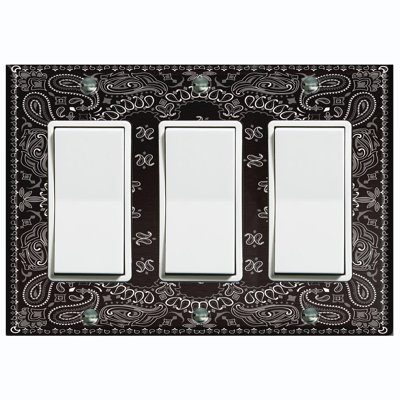 Patterned 3 - Gang Toggle Light Switch Standard Wall Plate