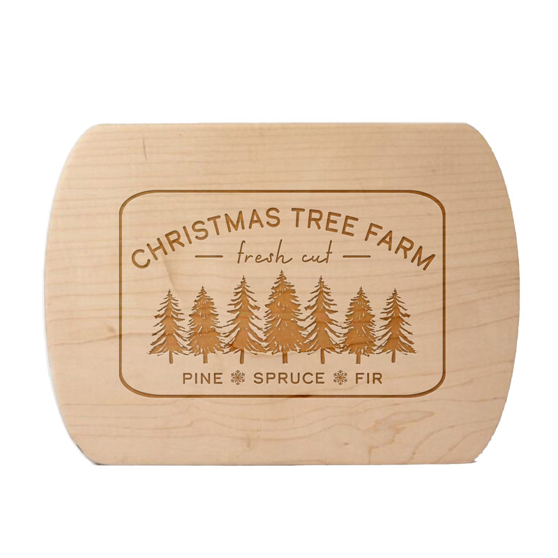Christmas Tree Farm Maple Oval Cutting Board