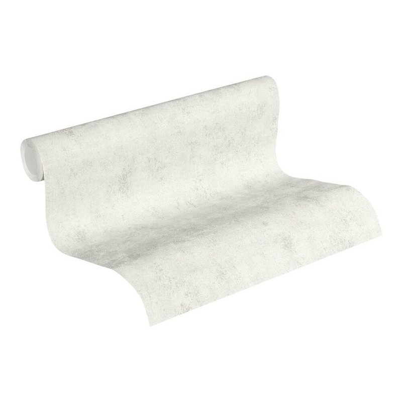 Concord Wallcoverings Plain Textured Wallpaper Featuring Random Grainy Spots, Grey Silver White, 21In X 33Ft(56Sqft); 374164