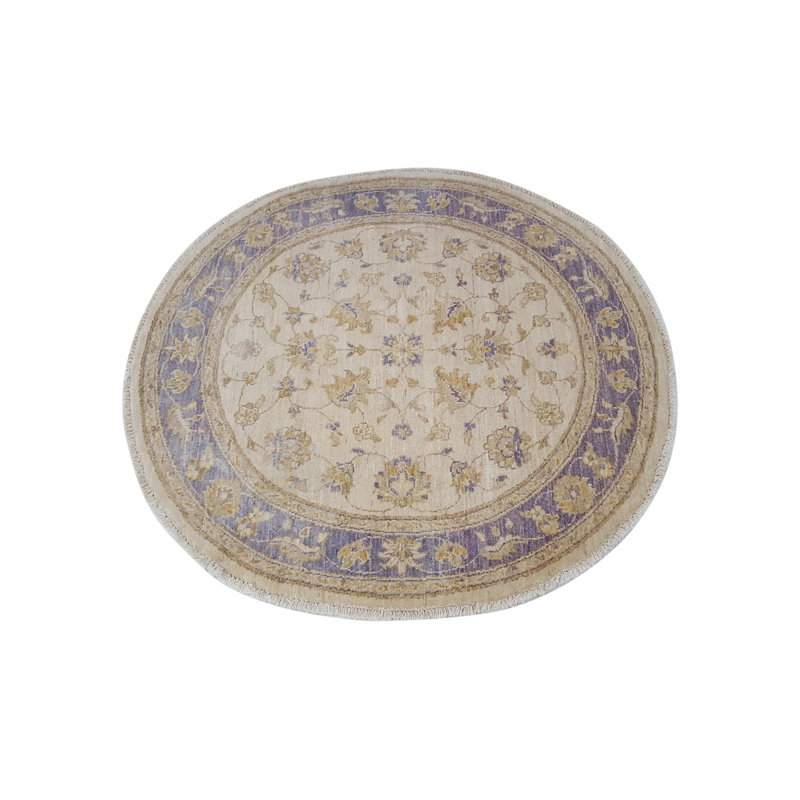 Daugherty Hand Knotted 4x4 Ivory Round