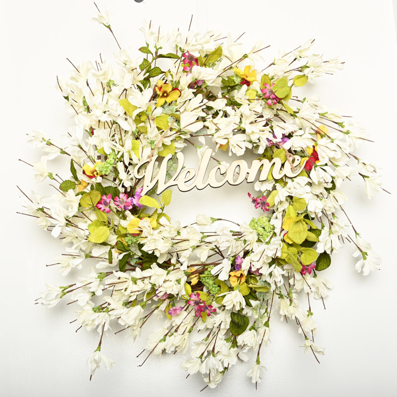 Couronne florale 24 po Forsythia