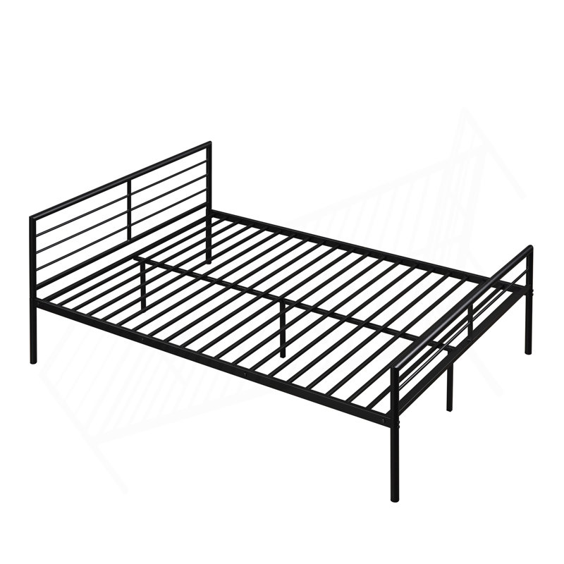 Lit superposé en métal avec bureau, échelle et lattes de qualité pour la chambre à coucher, noir métallique