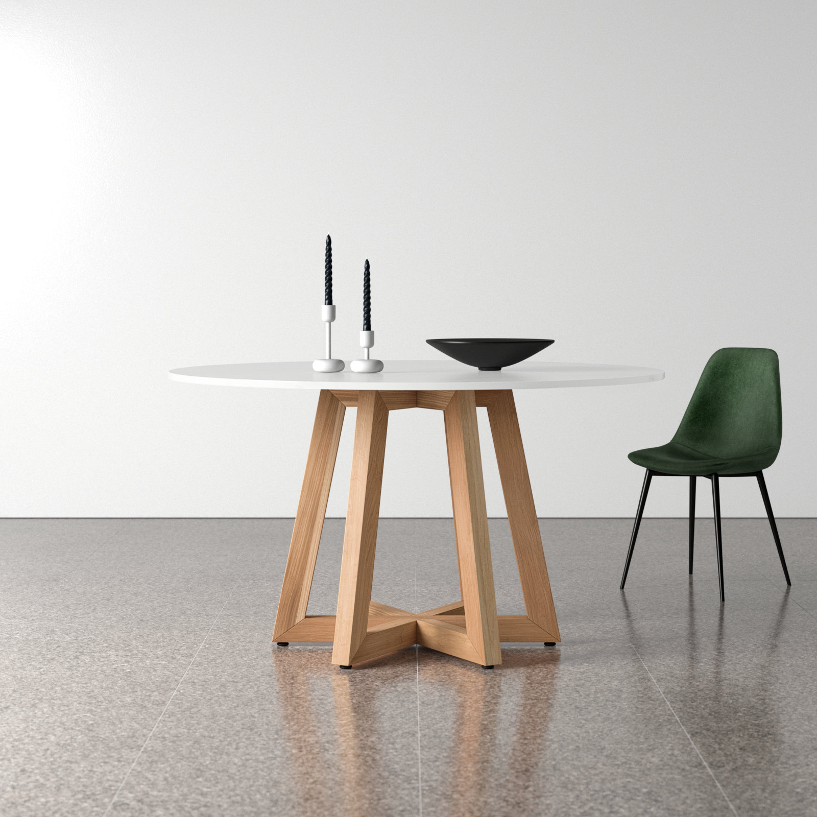 Oleta Round Marble Dining Table, 30" H x 55" L x 55" W