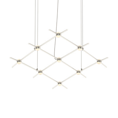Sonneman Constellation - Aquarius Minor Chandelier - Satin Nickel - White Optical Acrylic Lens - 3000k - 240"