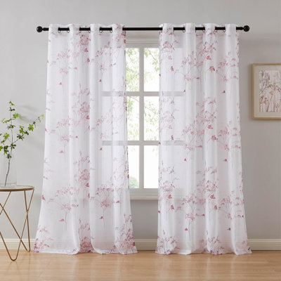 Magnifiques rideaux à motif floral boho pour le salon en 4