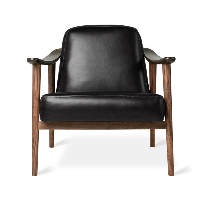 Baltic Chair, Saddle Black Genuine Leather, Walnut