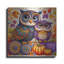 «Two Owls Fall Thème 3» par Rey Klimt, art mural en métal, 12 po x 12 po