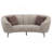 Beige Upholstered Curved Loveseat