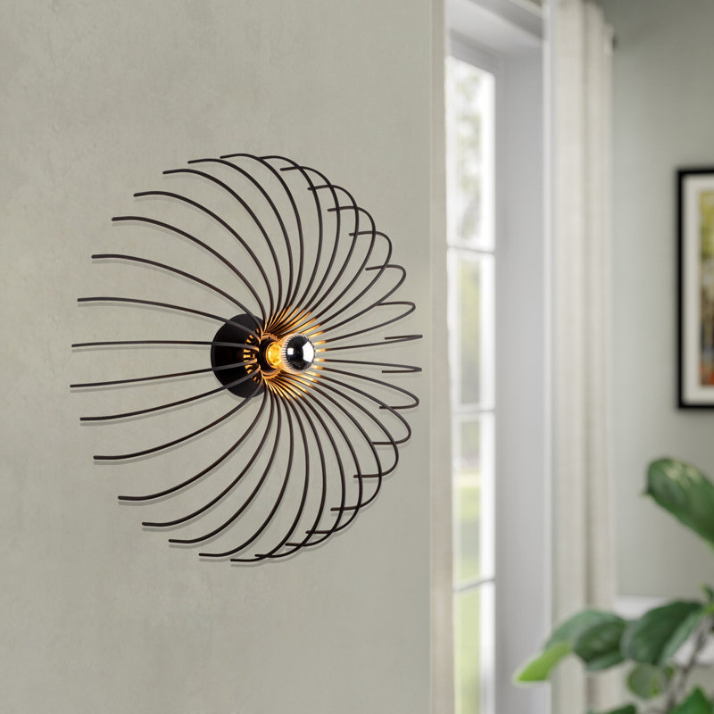 Lampe murale moderne noire, corps en métal, 6,3 po de diamètre x 22 po de hauteur | Douille E27, 40 W maximum | Conception IP20 élégante et de couleur unie | Parfait pour les décorations contemporaines et l'éclairage d'appoint