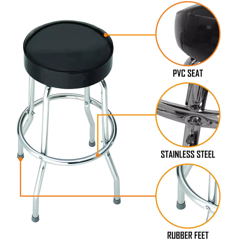  THE JAM TARGET BAR STOOL SEAT BLK/CHRM
