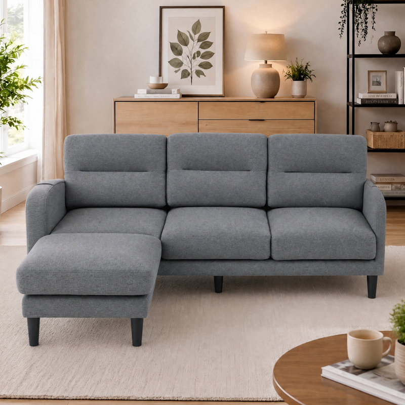 3 Seater Fabric Sofa, Gray
