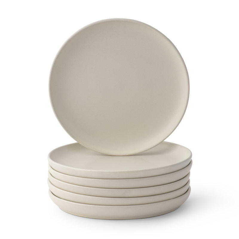 Ensemble d'assiettes à salade 6 pièces JoyJolt Mesa, Lin mat