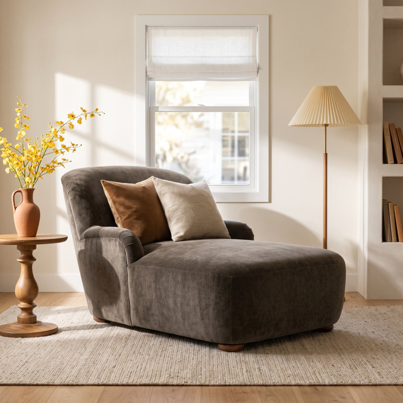 Alura 36" W Lounge Chair, Malmo Olive Performance Chenille