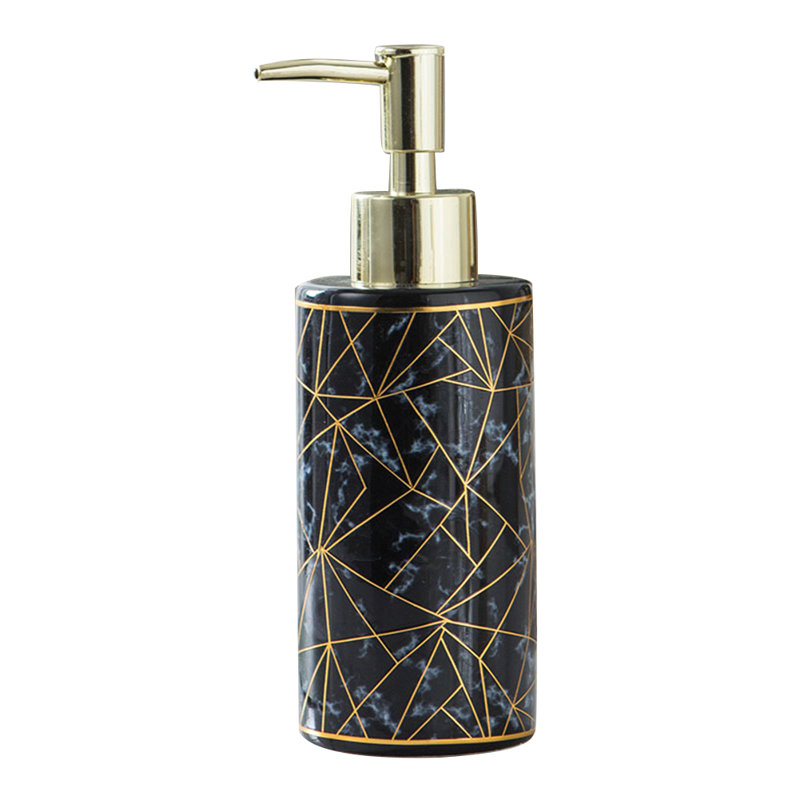 Distributeur de savon Nordic Golden Marble, Noir