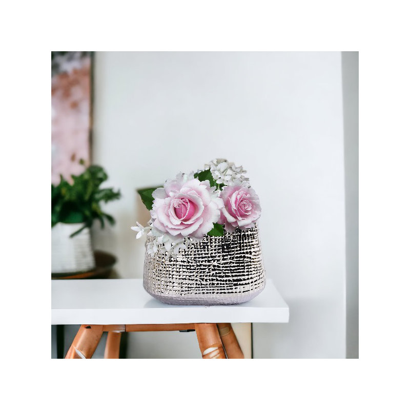 Raphaela Ceramic Table Vase, Silver