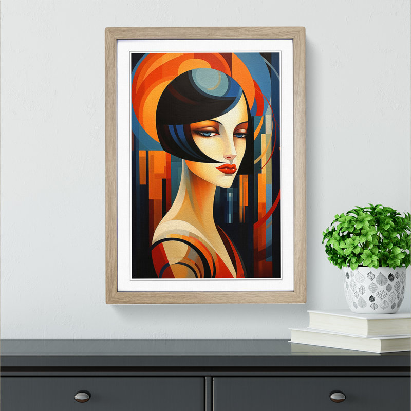 Single Picture Frame Print on Wood, Oak Framed, 46cm H x 34cm W