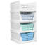 Boîte de rangement en plastique 4 paquets Organisateur de placard Pliable Bac de rangement Bac empilable avec glissière Panier de rangement à pousser