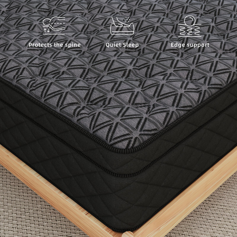 12"/14" Hybrid Medium Firm Mattress In A Box,Memory Foam & Pocket Springs For Motion Isolation,Pressure Relief, 14", Queen