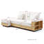 Lit convertible multifonctionnel avec rangement, accoudoir, table rabattable, 2 porte-gobelets, coussins, accoudoirs réversibles, beige, revêtement en lin doux, cadre en bois pour le salon, canapé d'appartement